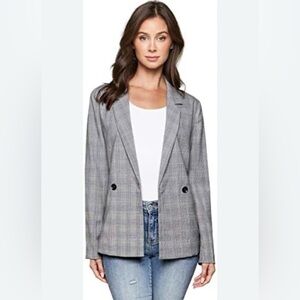 NWT Rachel Zoe Gray Plaid Blazer Size Large
